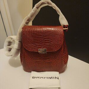 Brahmin Red Margo Glissandro Crossbody Handbag